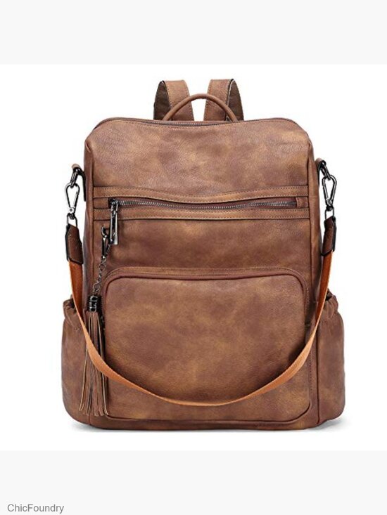 Womens Faux Leather Backpack Purse with Detachable Wristlet Wallet main image 6